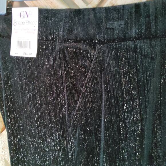 Gloria Vanderbilt Women's 14 Shape Effect Wide Leg Pant Black Metallic Glitter - Picture 7 of 9